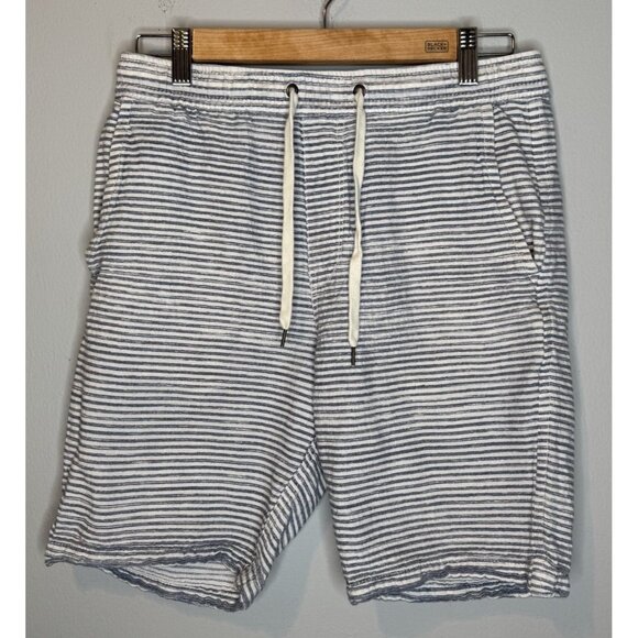 Men’s American Eagle Small Striped Blue White Shorts Drawstring - Picture 1 of 6